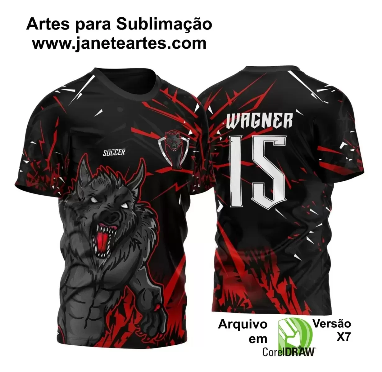 Template para Camisa de Interclasse - Jogos Internos - Lobo - 2024 - 2025