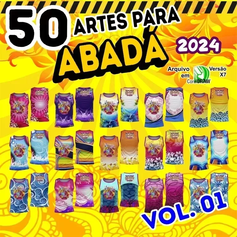 Pack 50 Artes Corel - Abadás Camisetas - Editáveis - Carnaval 2024 - 2025