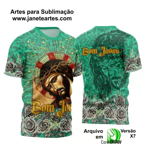  Arte Estampa Camisa Verde 2024 - Jesus Cristo - Bom Jesus - 2024 - Religião