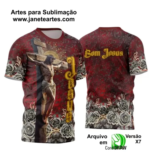  Arte Estampa Camisa Vinho 2024 - Jesus Cristo - Bom Jesus 2024 - Religião 
