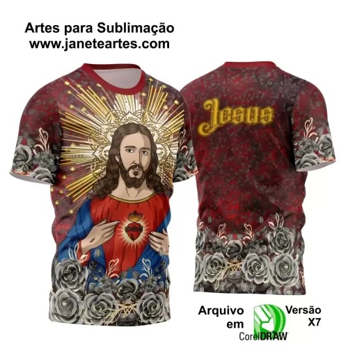  Arte Estampa Camisa Vinho 2024 - Sagrado Coração de Jesus 2024 - Religião
