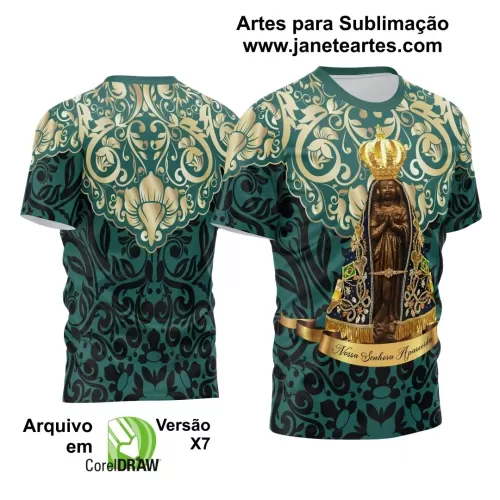  Arte Vetor Camisa Verde 2024 - Nossa Senhora Aparecida 2024 - Religião
