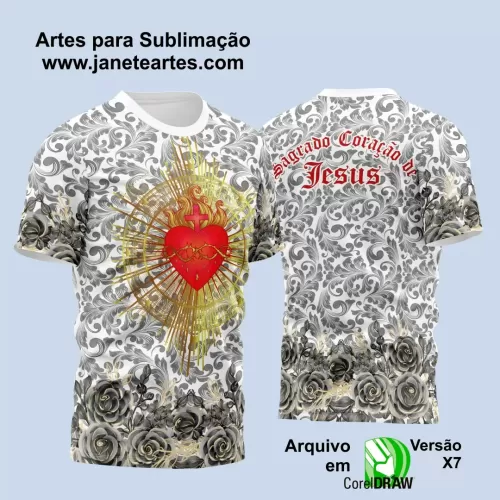 Arte Estampa Camisa 2024 - Sagrado Coração de Jesus 2024 - Religião