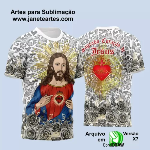 Arte Estampa Camisa 2024 - Sagrado Coração de Jesus 2024 - Religião