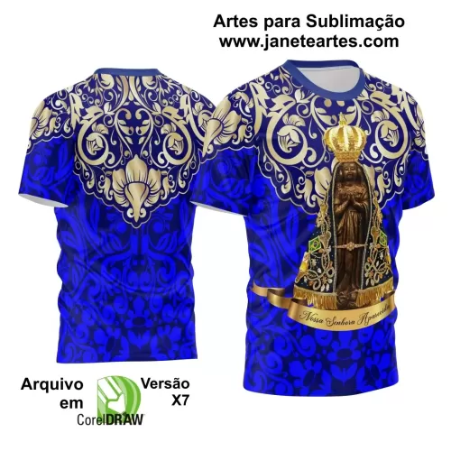 Arte Vetor Camisa Azul 2024 - Nossa Senhora Aparecida 2024 - Religião