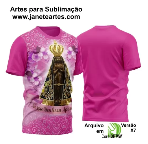 Arte Vetor Camisa Rosa 2024 - Nossa Senhora Aparecida 2024 - Religião