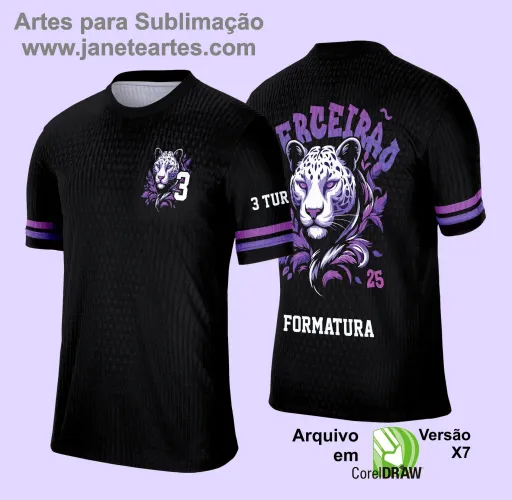 Arte Vetor Camiseta - Terceirão Pantera 2025 – Formandos 3º Ano 2025