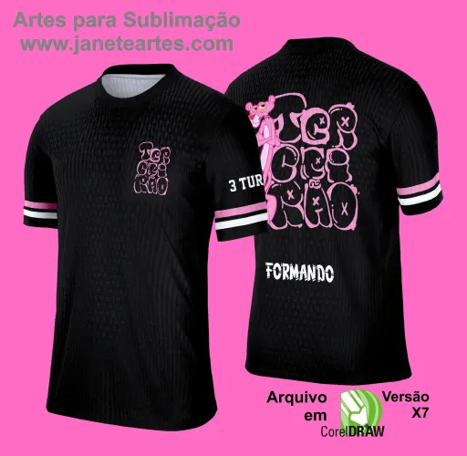 Arte Vetor Camiseta - Terceirão Pantera 2025 – Formandos 3º Ano 2025