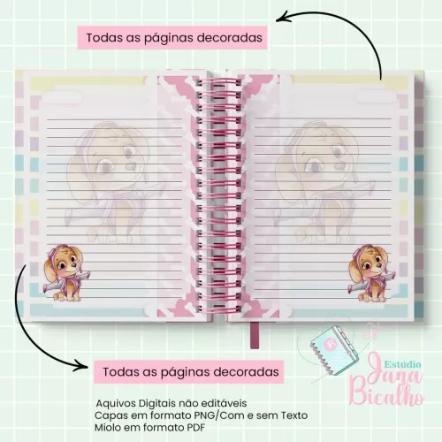 Caderno Pautado A5 Patrulha Canina Candy Menina – Jana