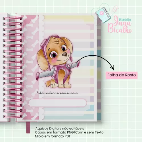 Caderno Pautado A5 Patrulha Canina Candy Menina – Jana