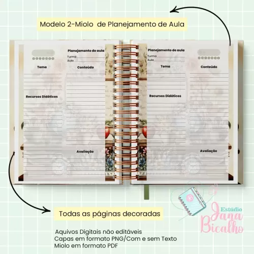 Caderno Planejamento A5 Professora – Jana