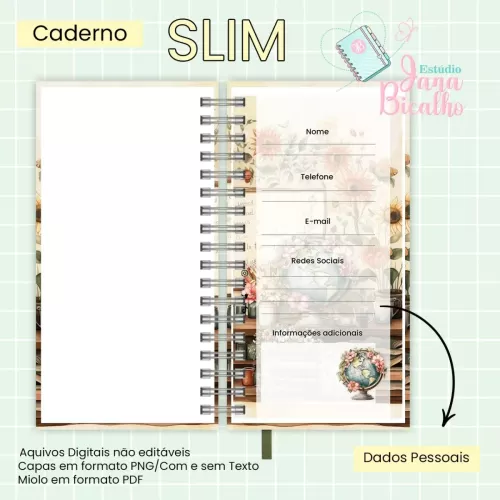 Caderno Slim Professora – Jana