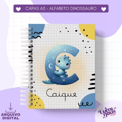 Capas A5 Alfabeto Dinossauro