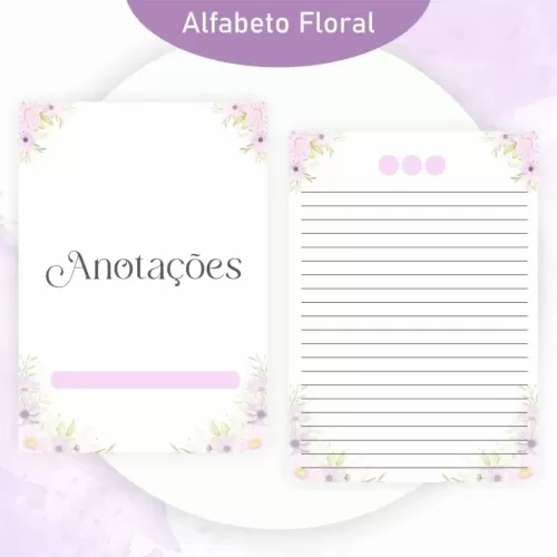 Combo Alfabeto Floral Lilás – Encadernação 2024 (Pamella Vieira)