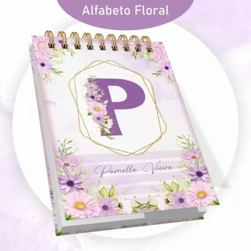 Combo Alfabeto Floral Lilás – Encadernação 2024 (Pamella Vieira)