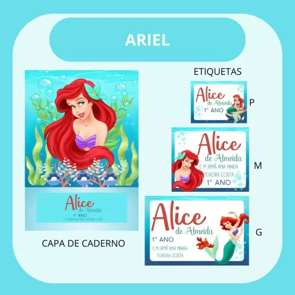 Etiquetas Escolares – Volta Às Aulas 2024 – Ariel – Hully Personalizados
