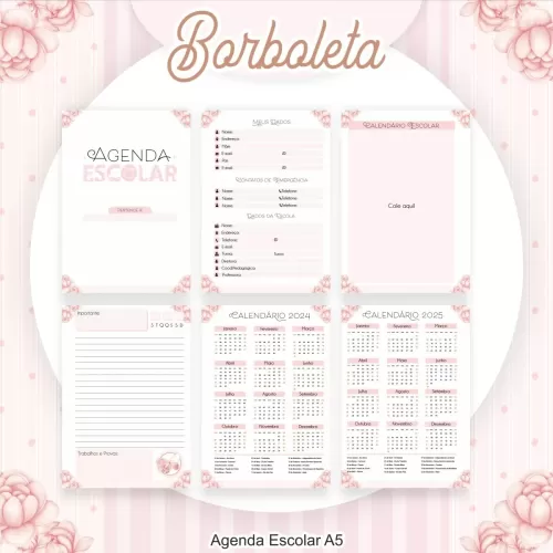 Kit Completo Borboleta – Escolar | Saúde – Encadernação – Pamella Vieira