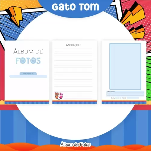 Kit Completo – Gato Tom Escolar | Saúde – Encadernação 2024 – Pamella Vieira