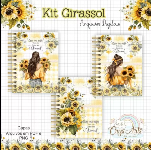 Kit Girassol – Encadernação – Ateliê Da Crys