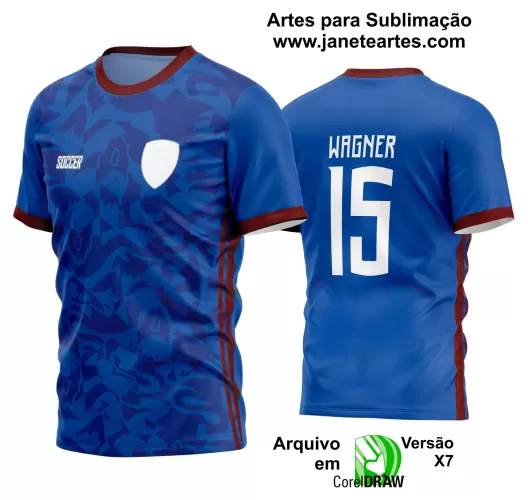 Template - Camisa Soccer Azul - Time Amador - Jogos Escolares - 2024 - 2025