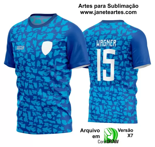 Template - Camisa Soccer Azul - Time Amador - Jogos Escolares - 2024 - 2025