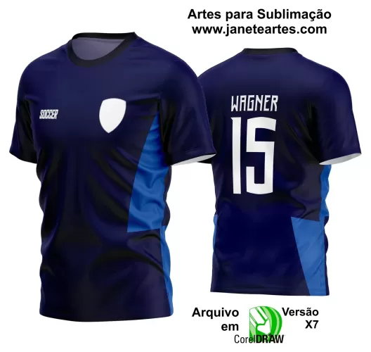 Template - Camisa Soccer Azul - Time Amador - Jogos Escolares - 2024 - 2025