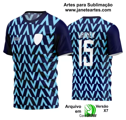 Template - Camisa Soccer Azul - Time Amador - Jogos Escolares - 2024 - 2025