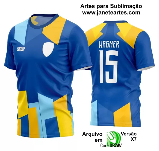 Template - Camisa Soccer Azul - Time Amador - Jogos Escolares - 2024 - 2025