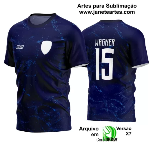 Template - Camisa Soccer Azul - Time Amador - Jogos Escolares - 2024 - 2025