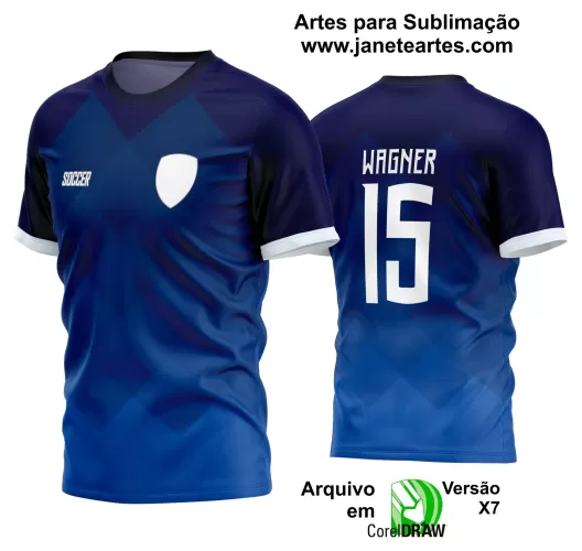 Template - Camisa Soccer Azul - Time Amador - Jogos Escolares - 2024 - 2025