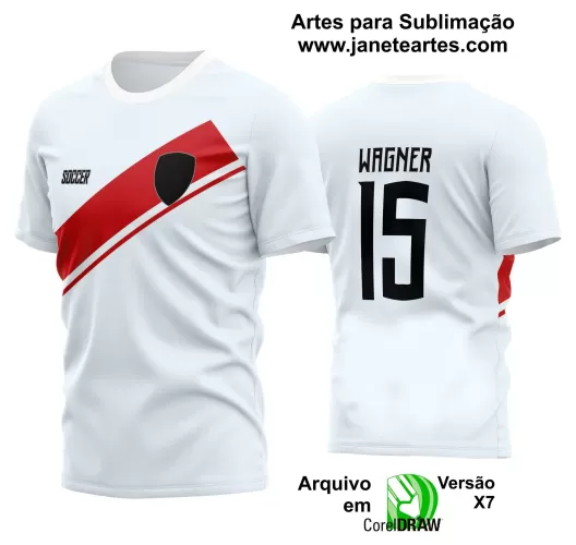 Template - Camisa Soccer Branca - Time Amador - Jogos Escolares - 2024 - 2025