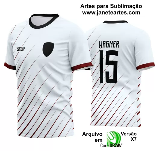 Template - Camisa Soccer Branca - Time Amador - Jogos Escolares - 2024 - 2025