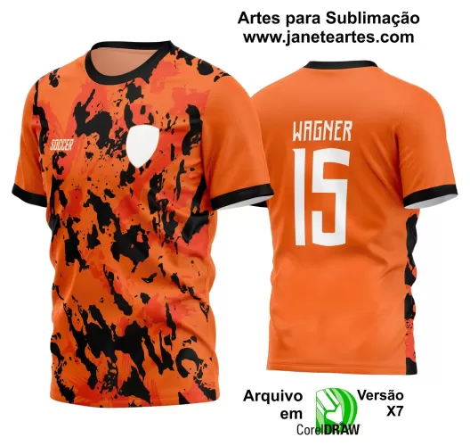 Template - Camisa Soccer Laranja - Time Amador - Jogos Escolares - 2024 - 2025