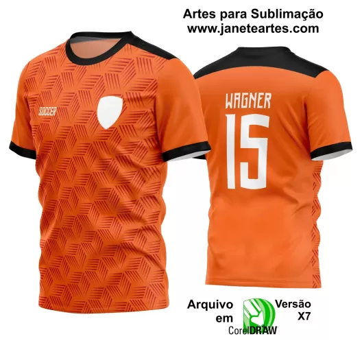 Template - Camisa Soccer Laranja - Time Amador - Jogos Escolares - 2024 - 2025