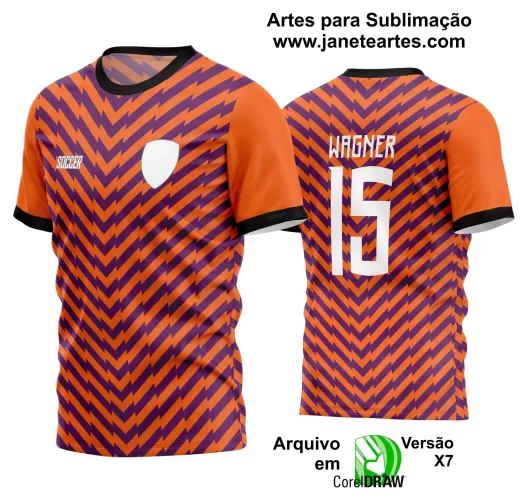 Template - Camisa Soccer Laranja - Time Amador - Jogos Escolares - 2024 - 2025