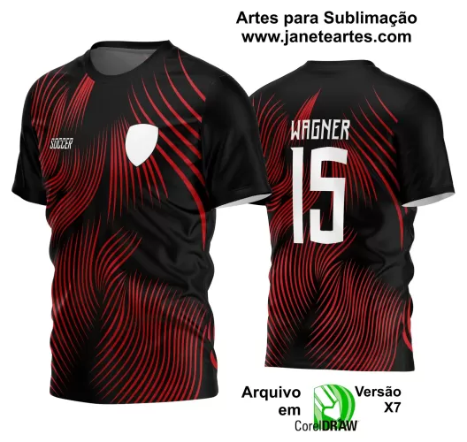 Template - Camisa Soccer Preta - Time Amador - Jogos Escolares - 2024 - 2025