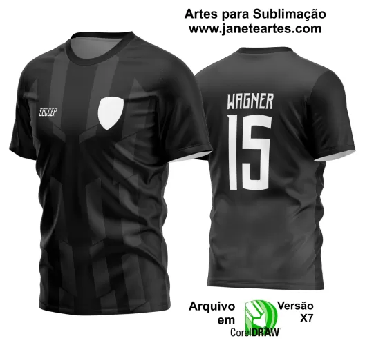 Template - Camisa Soccer Preta - Time Amador - Jogos Escolares - 2024 - 2025