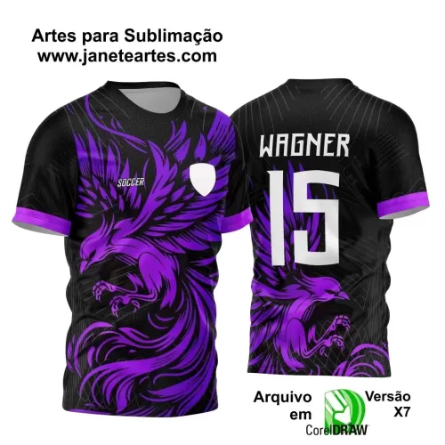 Template - Camisa de Interclasse Preta e Roxa - Jogos Internos - Fênix - 2024 - 2025