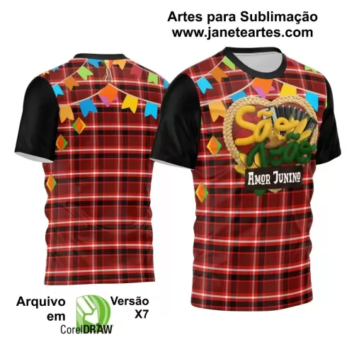 Template Estampa Camisa Xadrez - Arraiá 2024 - São João 2024 - Festa Junina