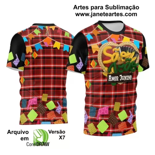 Template Estampa Camisa Xadrez - Arraiá 2024 - São João 2024 - Festa Junina