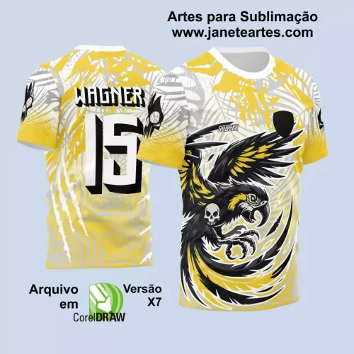 Template para Camisa de Interclasse - Jogos Internos - Arara Caveira - Janete Artes - 2024 - 2025