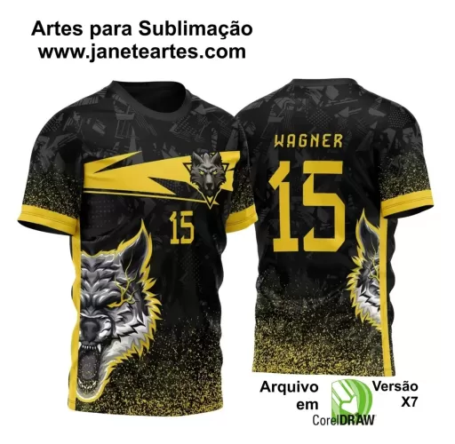 Template para Camisa de Interclasse - Jogos Internos - Lobo - 2024 - 2025