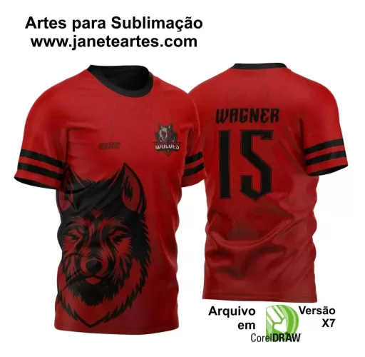 Template para Camisa de Interclasse - Jogos Internos - Lobo - 2024 - 2025