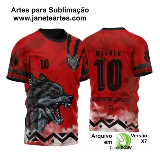 Template para Camisa de Interclasse - Jogos Internos - Lobo - 2024 - 2025